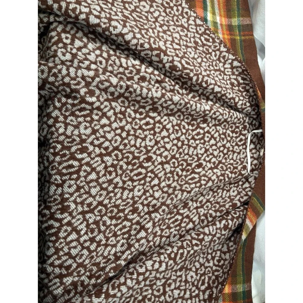 Brown Plaid Winter Stylish Oversized Soft  Poncho Blanket Wrap - One Size